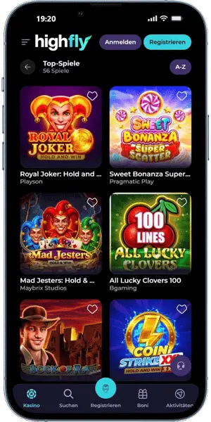 HighFly casino Spielelobby
