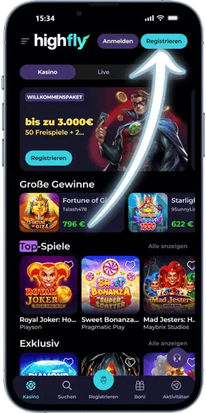 HighFly casino login sign up Registrieren öffnen